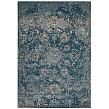 Cynara Distressed Floral Vintage Medallion 5x8 Area Rug
