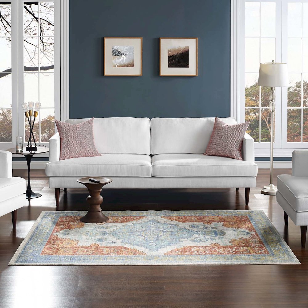 Citlali Distressed Southwestern Aztec 5x8 Area Rug