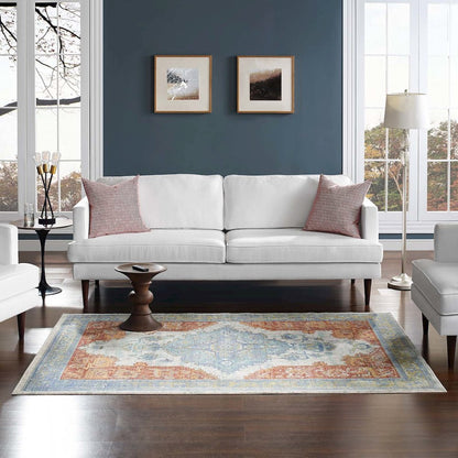 Citlali Distressed Southwestern Aztec 5x8 Area Rug