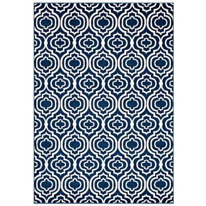 Frame Transitional Moroccan Trellis 5x8 Area Rug