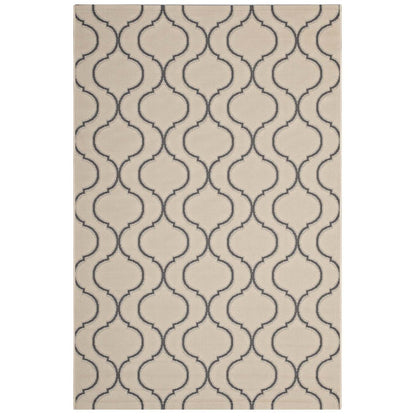 Linza Wave Abstract Trellis Indoor and Outdoor 5x8 Area Rug
