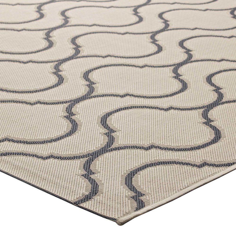 Linza Wave Abstract Trellis Indoor and Outdoor 5x8 Area Rug