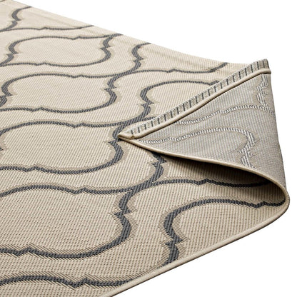 Linza Wave Abstract Trellis Indoor and Outdoor 5x8 Area Rug