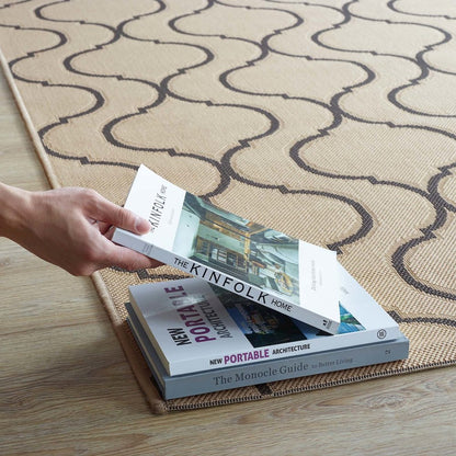 Linza Wave Abstract Trellis Indoor and Outdoor 5x8 Area Rug