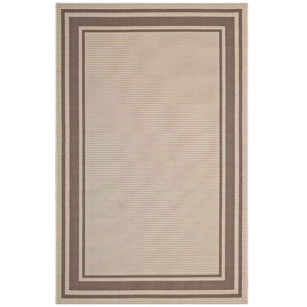 Rim Solid Border Indoor and Outdoor 8x10 Area Rug