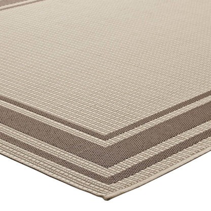 Rim Solid Border Indoor and Outdoor 8x10 Area Rug
