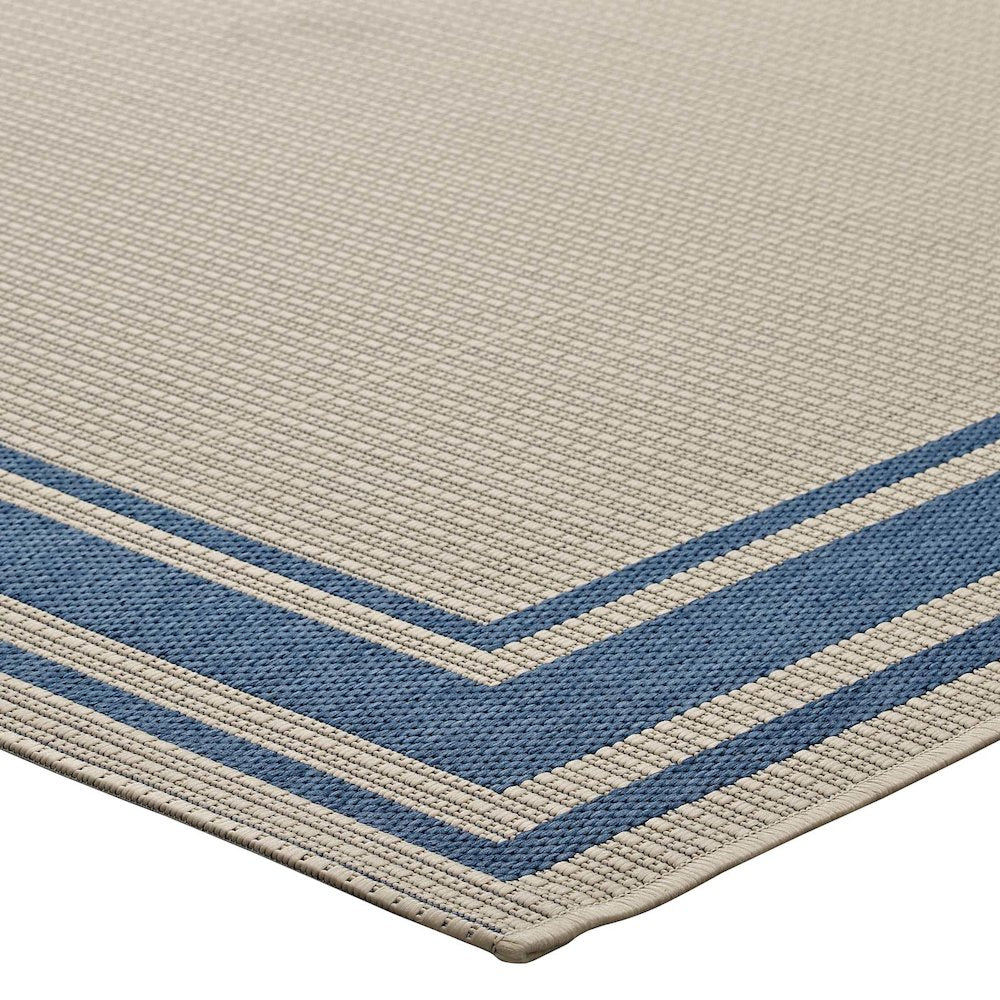 Rim Solid Border Indoor and Outdoor 5x8 Area Rug