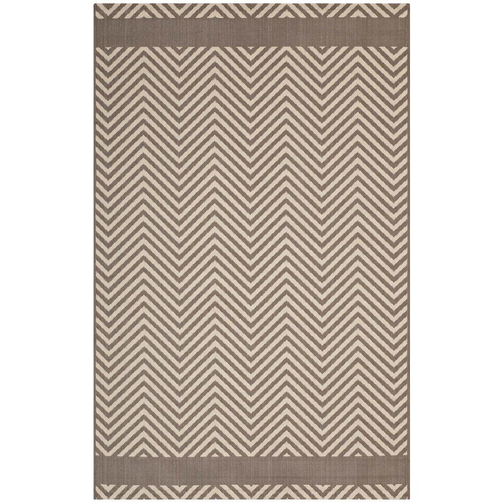 Optica Chevron With End Borders Indoor and Outdoor 8x10 Area Rug