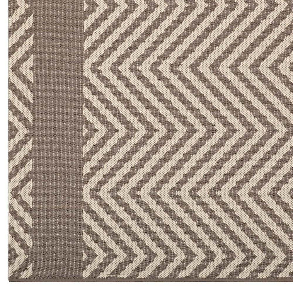 Optica Chevron With End Borders Indoor and Outdoor 8x10 Area Rug