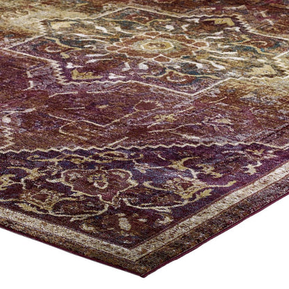 Kaede Transitional Distressed Vintage Floral Vintage Medallion 8x10 Area Rug
