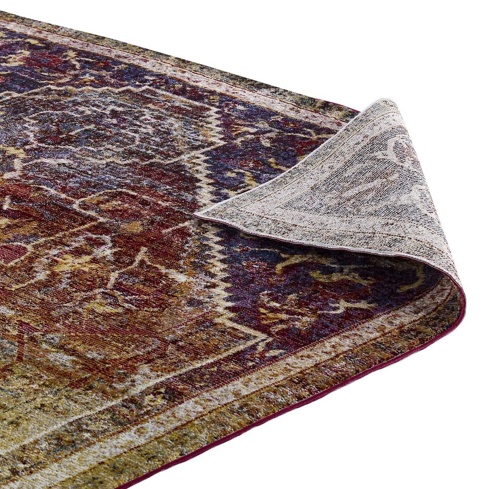 Kaede Transitional Distressed Vintage Floral Vintage Medallion 8x10 Area Rug