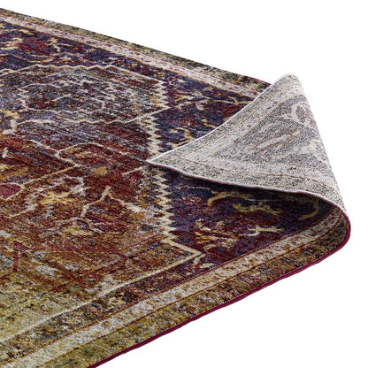 Kaede Transitional Distressed Vintage Floral Vintage Medallion 8x10 Area Rug