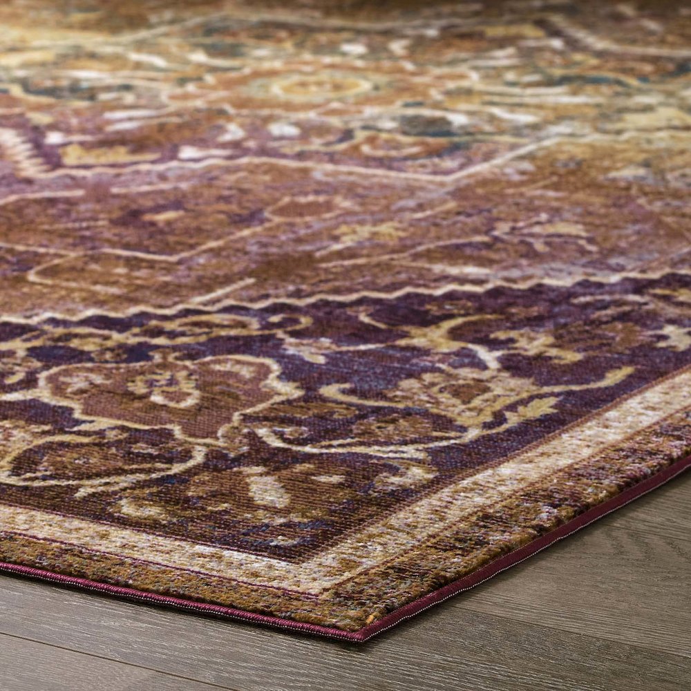 Kaede Transitional Distressed Vintage Floral Vintage Medallion 8x10 Area Rug