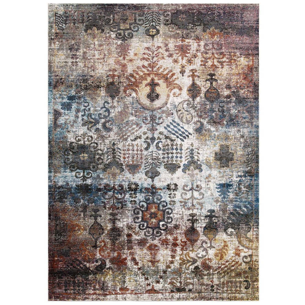 Tahira Transitional Distressed Vintage Floral Moroccan Trellis 4x6 Area Rug