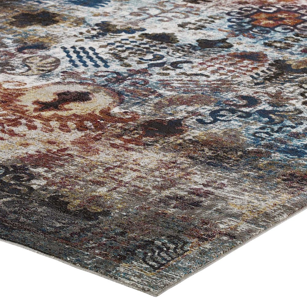 Tahira Transitional Distressed Vintage Floral Moroccan Trellis 5x8 Area Rug