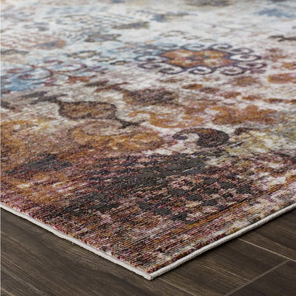 Tahira Transitional Distressed Vintage Floral Moroccan Trellis 5x8 Area Rug