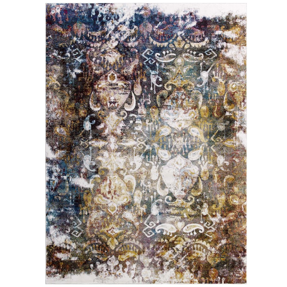 Jayla Transitional Distressed Vintage Floral Moroccan Trellis 4x6 Area Rug