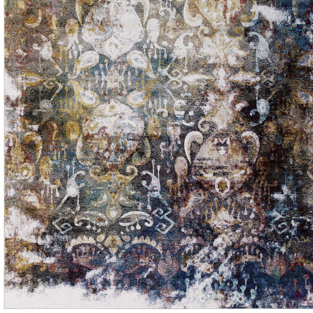 Jayla Transitional Distressed Vintage Floral Moroccan Trellis 8x10 Area Rug