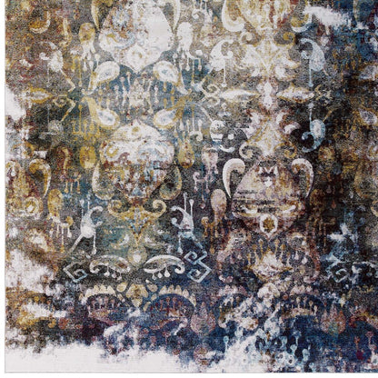 Jayla Transitional Distressed Vintage Floral Moroccan Trellis 8x10 Area Rug