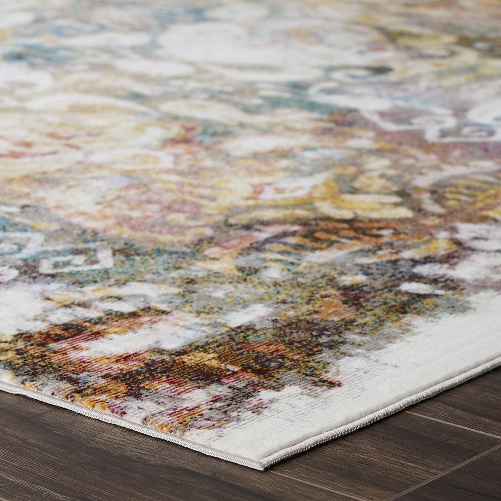 Jayla Transitional Distressed Vintage Floral Moroccan Trellis 8x10 Area Rug
