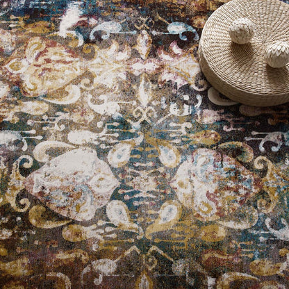 Jayla Transitional Distressed Vintage Floral Moroccan Trellis 8x10 Area Rug