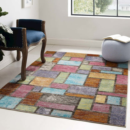 Success Nyssa Abstract Geometric Mosaic 4x6 Area Rug