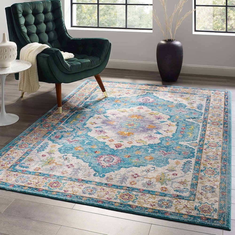 Success Anisah Distressed Floral Vintage Medallion 5x8 Area Rug