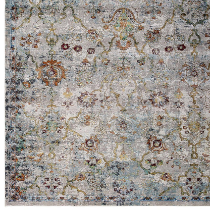 Success Manuka Distressed Vintage Floral Lattice 4x6 Area Rug