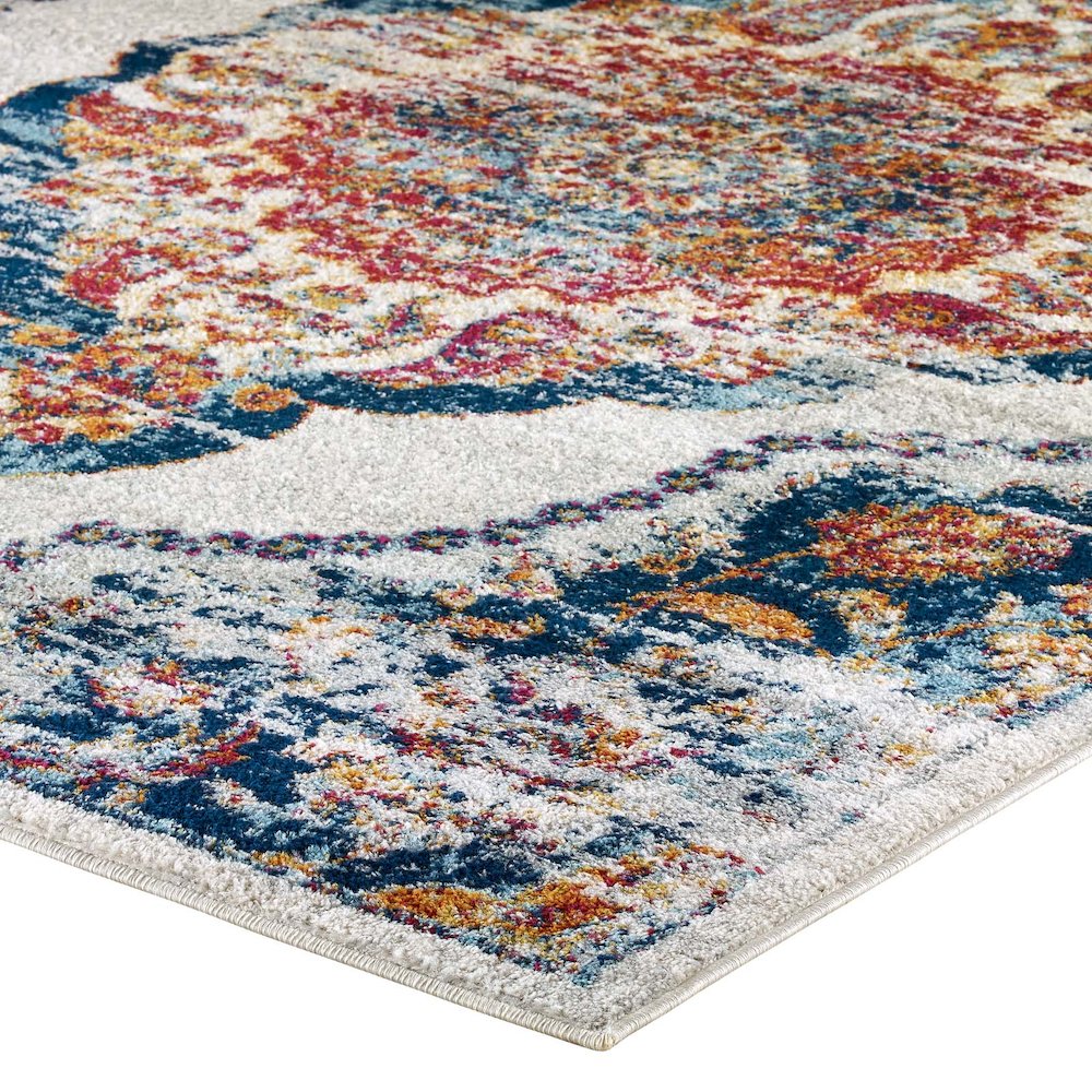Entourage Malia Distressed Vintage Floral Vintage Medallion 5x8 Area Rug