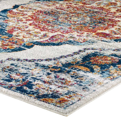 Entourage Malia Distressed Vintage Floral Vintage Medallion 8x10 Area Rug