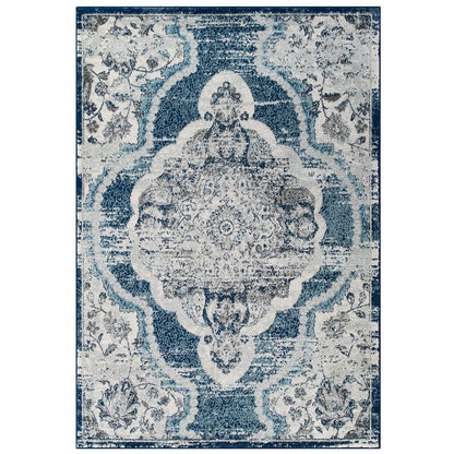 Entourage Malia Distressed Vintage Floral Vintage Medallion 5x8 Area Rug