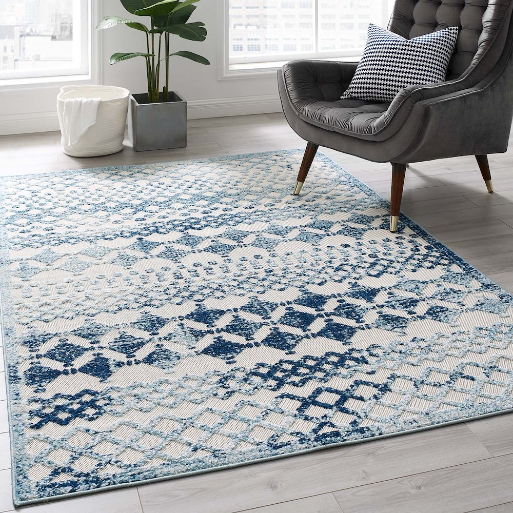 Reflect Giada Abstract Diamond Moroccan Trellis 5x8 Indoor/Outdoor Area Rug