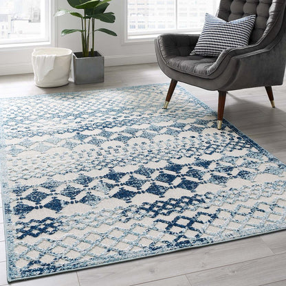 Reflect Giada Abstract Diamond Moroccan Trellis 5x8 Indoor/Outdoor Area Rug