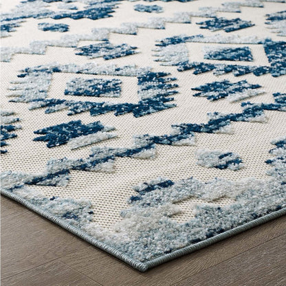 Takara Abstract Diamond Moroccan Trellis 8x10 Indoor and Outdoor Area Rug