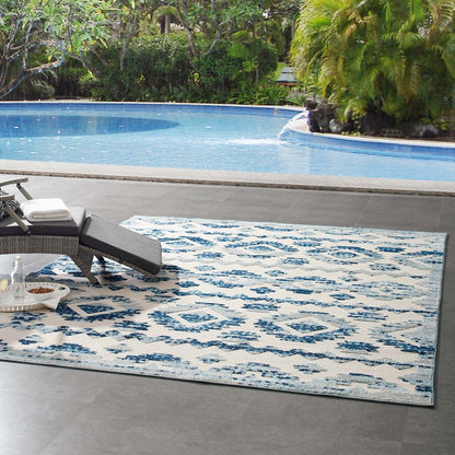 Takara Abstract Diamond Moroccan Trellis 8x10 Indoor and Outdoor Area Rug