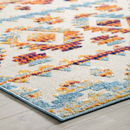 Reflect Takara Abstract Diamond Moroccan Trellis 5x8 Indoor and Outdoor Area Rug