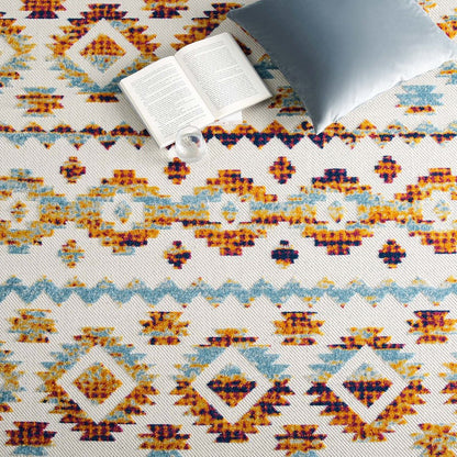 Reflect Takara Abstract Diamond Moroccan Trellis 5x8 Indoor and Outdoor Area Rug