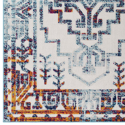 Nyssa Distressed Geometric Southwestern Aztec 5x8 Indoor/Outdoor Area Rug