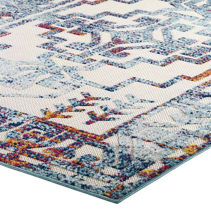 Nyssa Distressed Geometric Southwestern Aztec 5x8 Indoor/Outdoor Area Rug