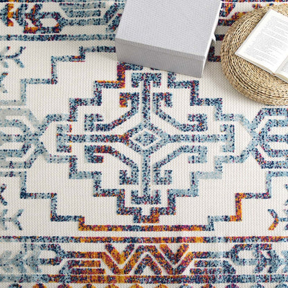 Nyssa Distressed Geometric Southwestern Aztec 5x8 Indoor/Outdoor Area Rug