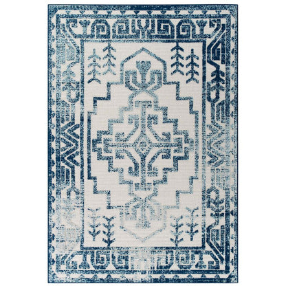 Nyssa Distressed Geometric Southwestern Aztec 8x10 Indoor/Outdoor Area Rug