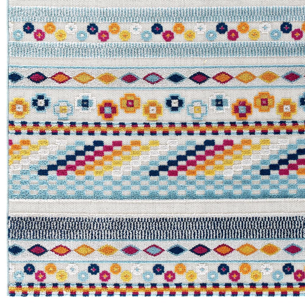 Cadhla Vintage Abstract Geometric Lattice 5x8 Indoor and Outdoor Area Rug