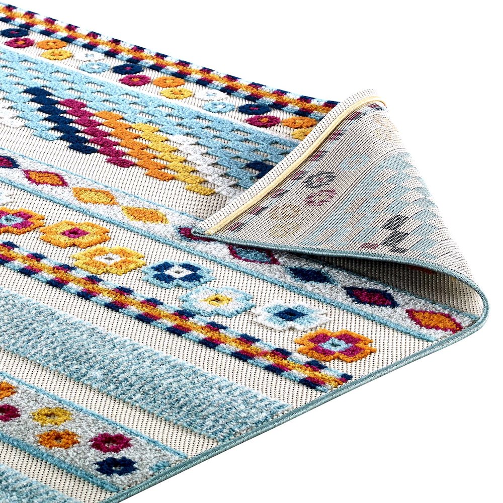 Cadhla Vintage Abstract Geometric Lattice 8x10 Indoor and Outdoor Area Rug