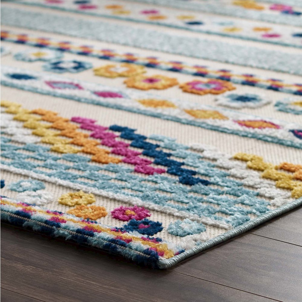 Cadhla Vintage Abstract Geometric Lattice 8x10 Indoor and Outdoor Area Rug