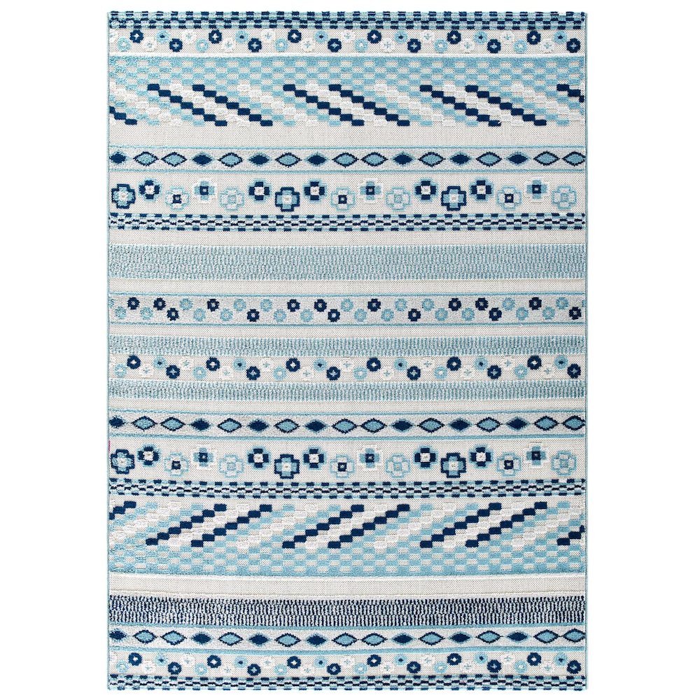 Cadhla Vintage Abstract Geometric Lattice 5x8 Indoor and Outdoor Area Rug