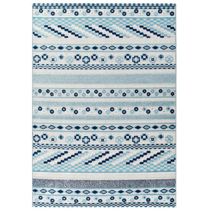Cadhla Vintage Abstract Geometric Lattice 5x8 Indoor and Outdoor Area Rug