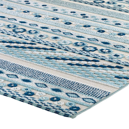 Cadhla Vintage Abstract Geometric Lattice 5x8 Indoor and Outdoor Area Rug
