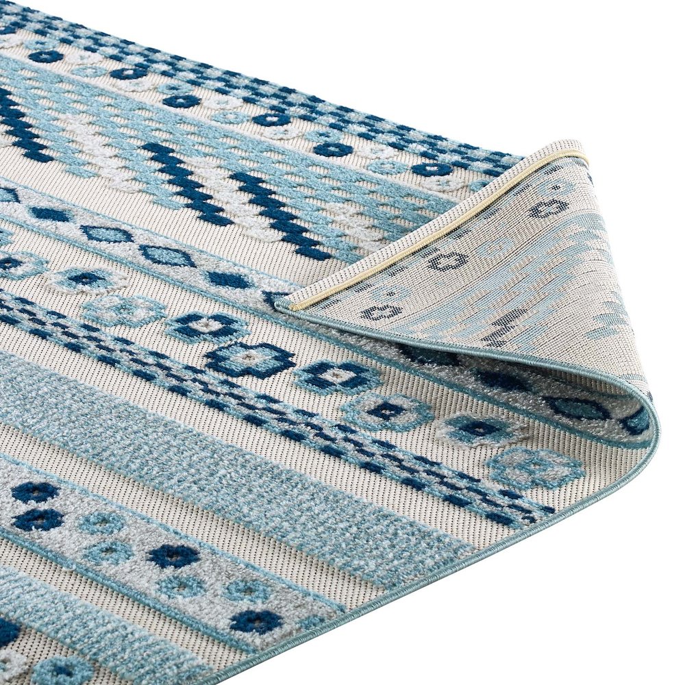 Cadhla Vintage Abstract Geometric Lattice 5x8 Indoor and Outdoor Area Rug