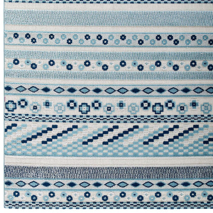 Cadhla Vintage Abstract Geometric Lattice 8x10 Indoor and Outdoor Area Rug