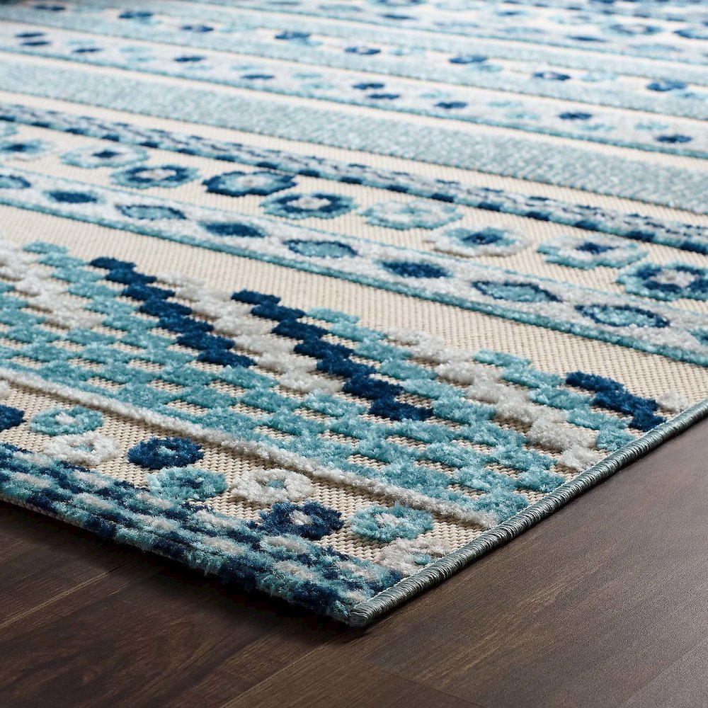 Cadhla Vintage Abstract Geometric Lattice 8x10 Indoor and Outdoor Area Rug